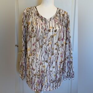 Liz Claiborne - Semi-Sheer Floral Hi-Lo Blouse - 1X